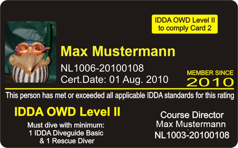 IDDA Tauchbrevet Level 2